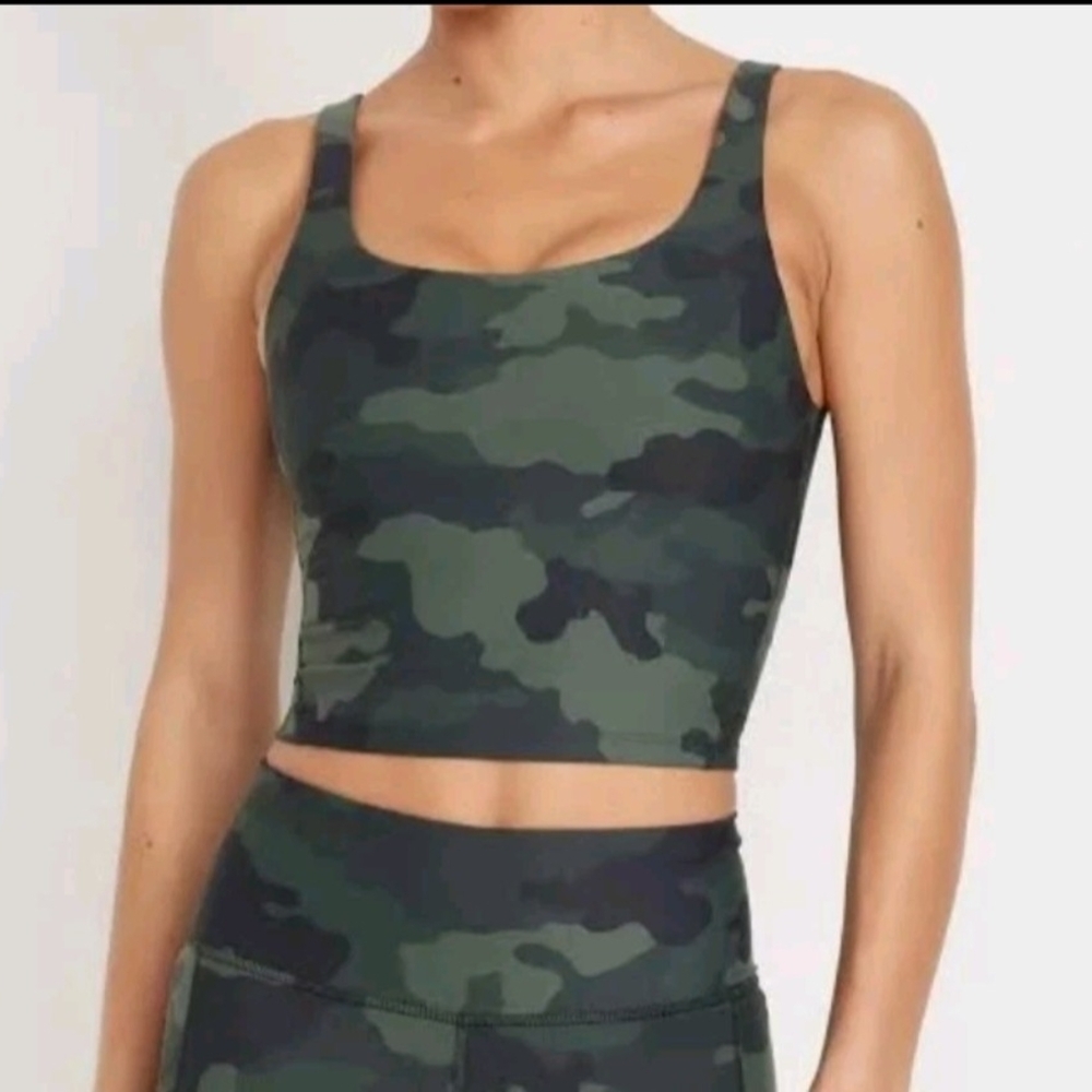 Old Navy Camo Sports Bra Active PowerSoft GoDry Moisture Wicking NWT S & L